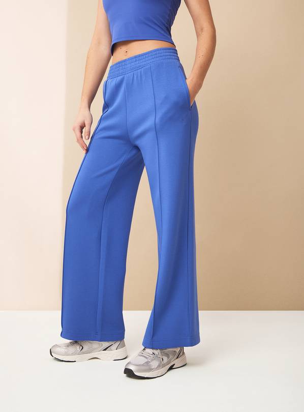 REAKTIV Bright Blue Seamed Scuba Wide Leg Joggers XS